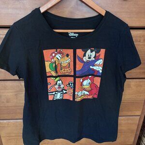 Disney Halloween Character T-Shirt Mickey Donald Pluto Donald - Size L
